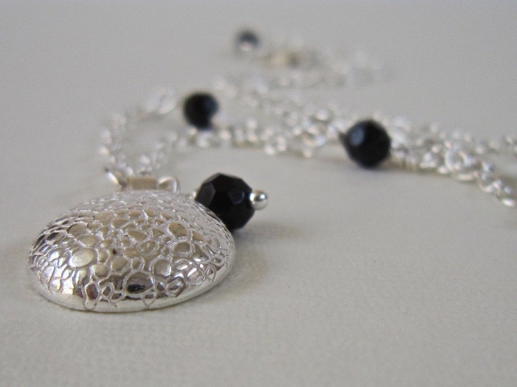 'You' Pendant with Onyx - Amanda Schoppel Art & Wax Carving