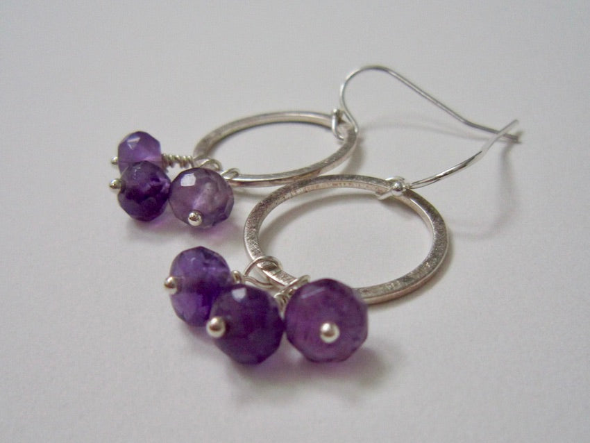 Amethyst Hoops