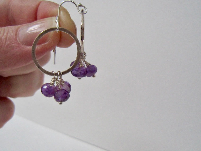 Amethyst Hoops