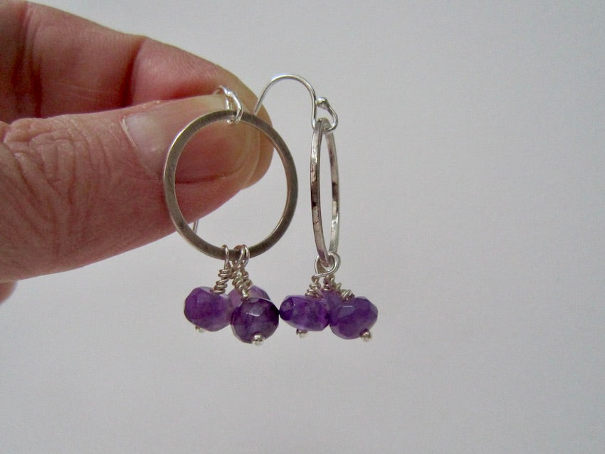 Amethyst Hoops