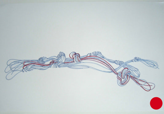 SOLD . Red and White Knots