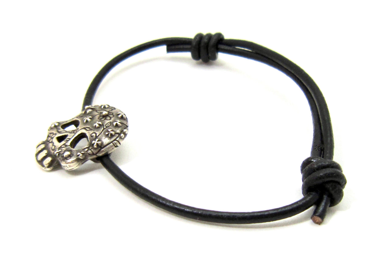 Adjustable Sugar Skull Bracelet - Amanda Schoppel Art & Wax Carving