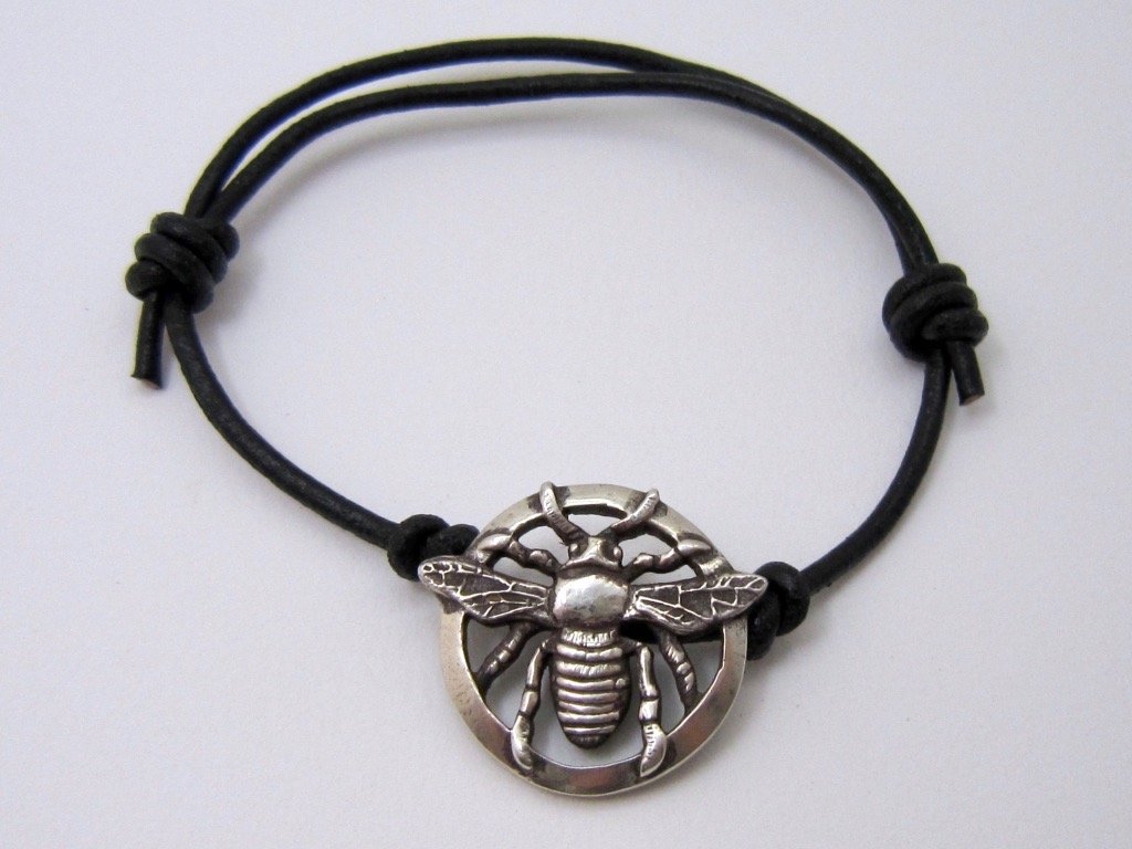 Adjustable Honey Bee Bracelet - Amanda Schoppel Art & Wax Carving