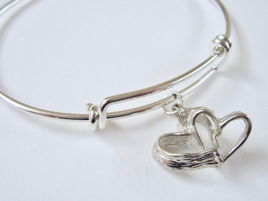 Intertwined Hearts - adjustable bracelet - Amanda Schoppel Art & Wax Carving