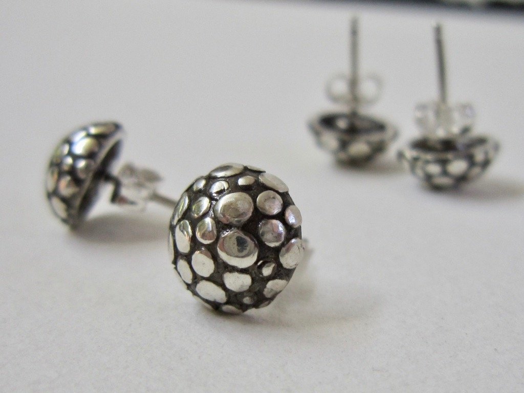 Polka Dot Stud Earrings - Amanda Schoppel Art & Wax Carving