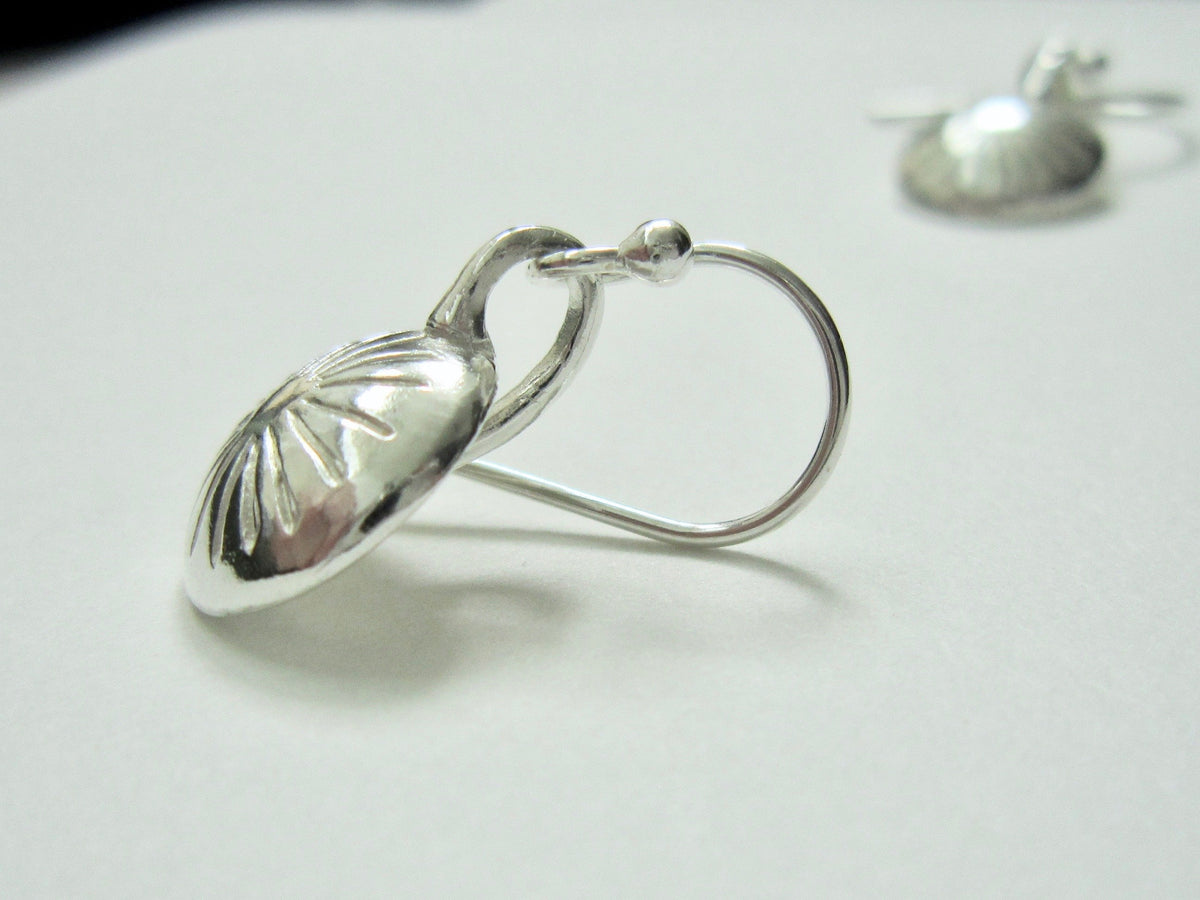 Silver Domed Earrings - Amanda Schoppel Art & Wax Carving