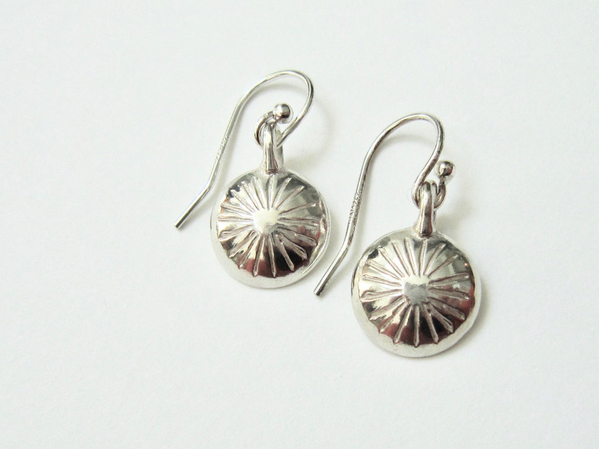 Silver Domed Earrings - Amanda Schoppel Art & Wax Carving