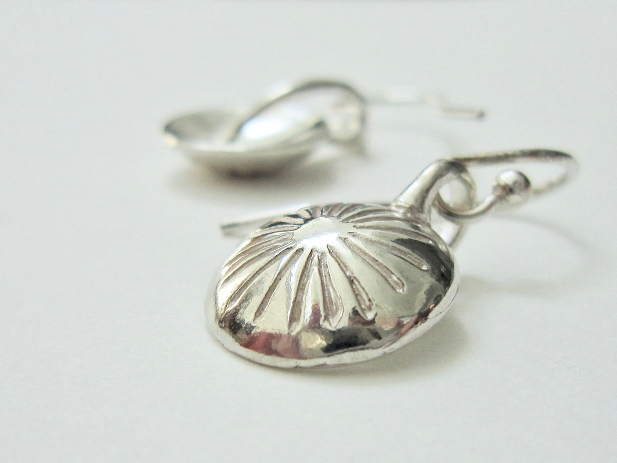 Silver Domed Earrings - Amanda Schoppel Art & Wax Carving