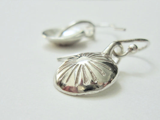 Silver Domed Earrings - Amanda Schoppel Art & Wax Carving