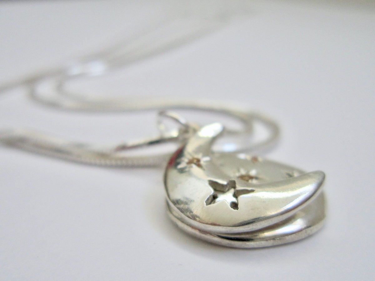 Silver Eclipse Necklace - Amanda Schoppel Art & Wax Carving