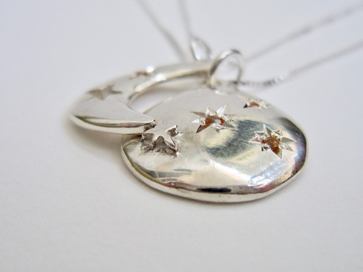 Silver Eclipse Necklace - Amanda Schoppel Art & Wax Carving