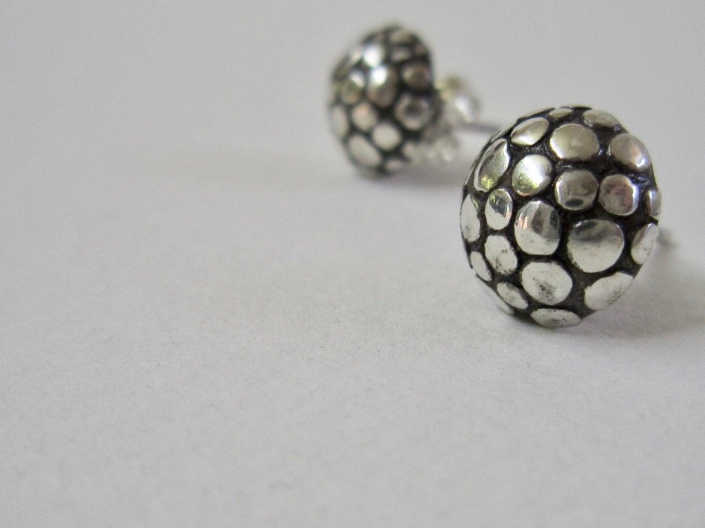 Polka Dot Stud Earrings - Amanda Schoppel Art & Wax Carving