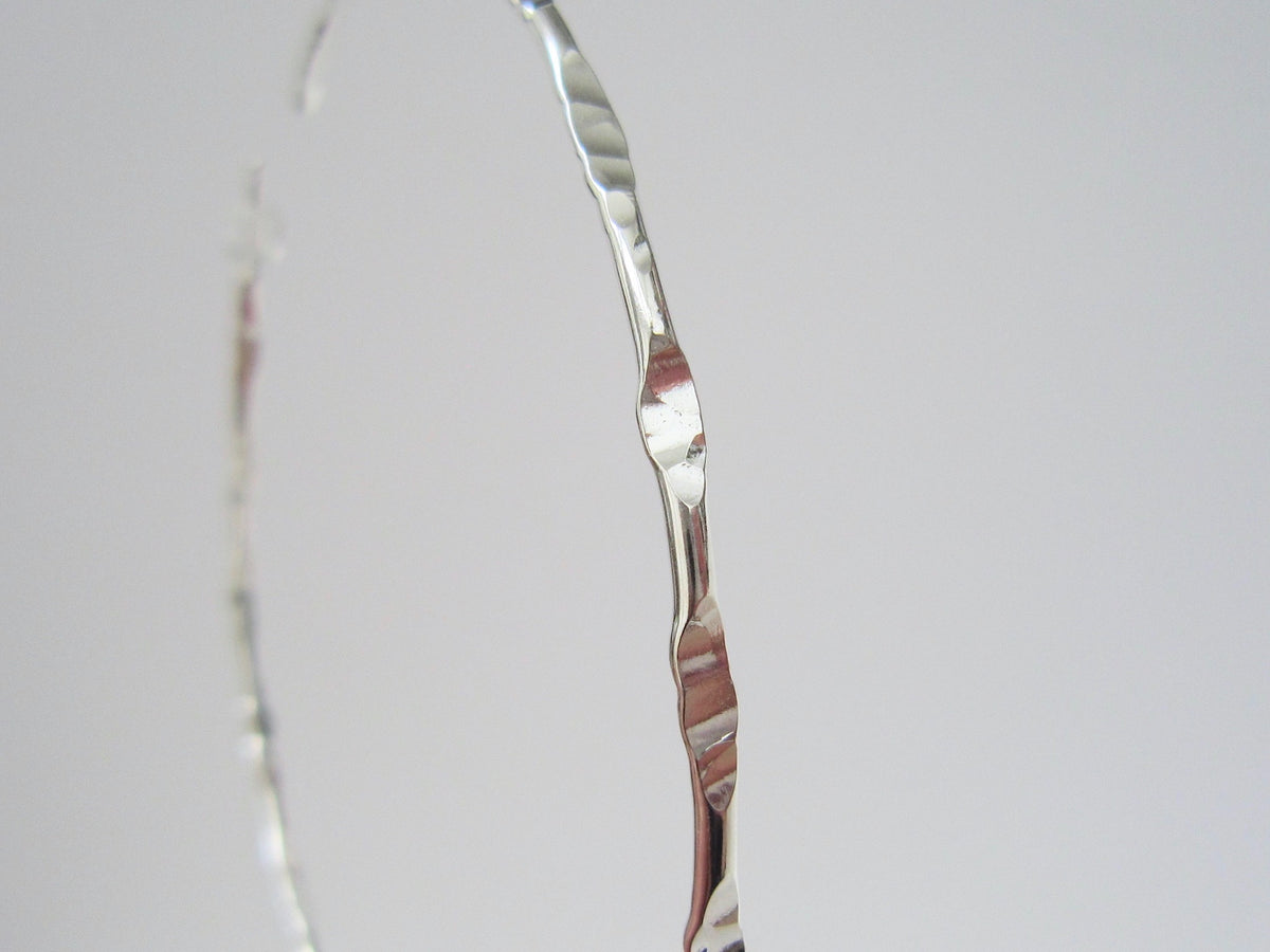 Silver Forged Hoop Earrings