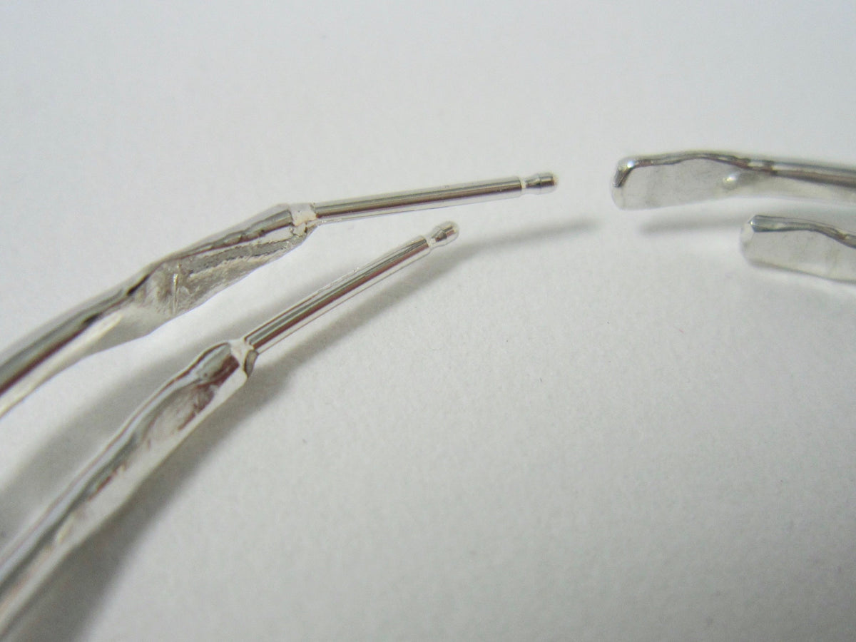 Silver Forged Hoop Earrings